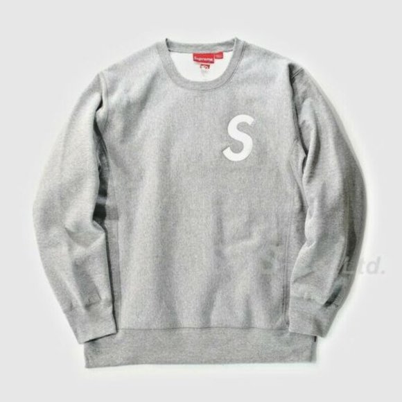 Supreme S Logo Crewneck (Grey) FW 16 M - Picture 1 of 3